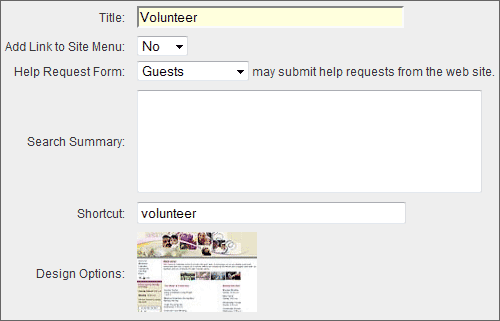 Volunteer Manager Settings